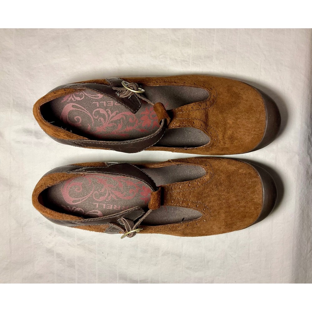Womens Merrell Mary Jane Wedge Shoes Suede Leather Brown Size 8 - Picture 7 of 7